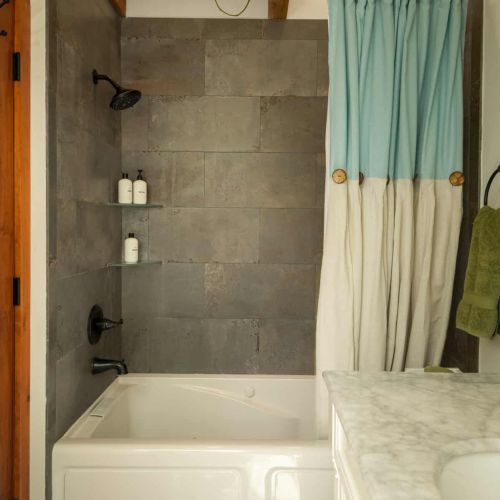 Unwind after a day of exploring with a soak in the loft's soaking tub.