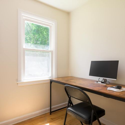 Tucked just off the king bedroom, this dedicated office features a door for privacy - ideal for remote work, virtual meetings, or simply catching up in quiet comfort.