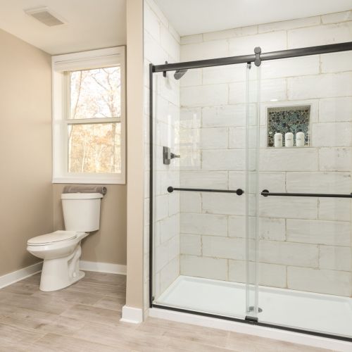 Bright and functional, the upstairs full bath offers a walk-in shower and plenty of space to start or end your day feeling refreshed.