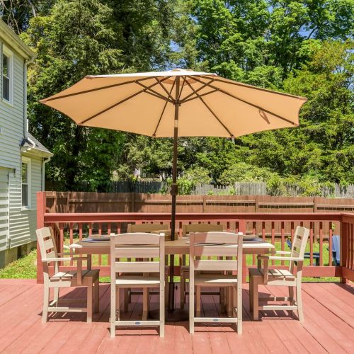 Beautiful 6 seater dining table with umbrella for sunny days.