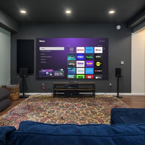 Movie nights just got an upgrade - kick back and enjoy your favorites on the big screen, without ever leaving home.  Includes a state-of-the-art 4K projector and 120" screen with surround sound.